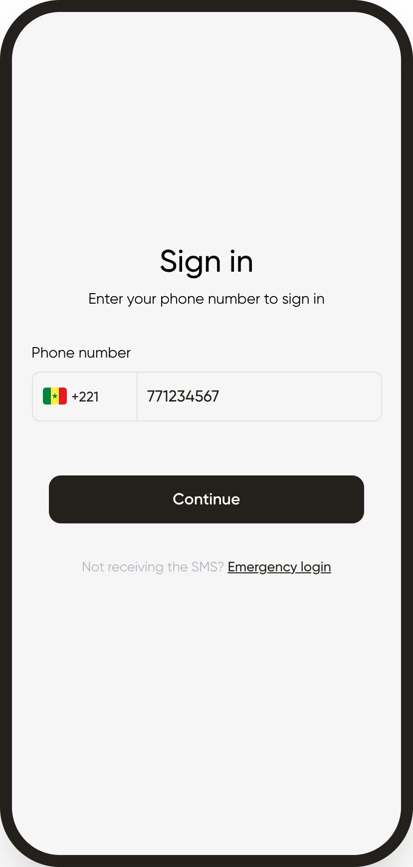 Weplanify: I sign in with my phone number