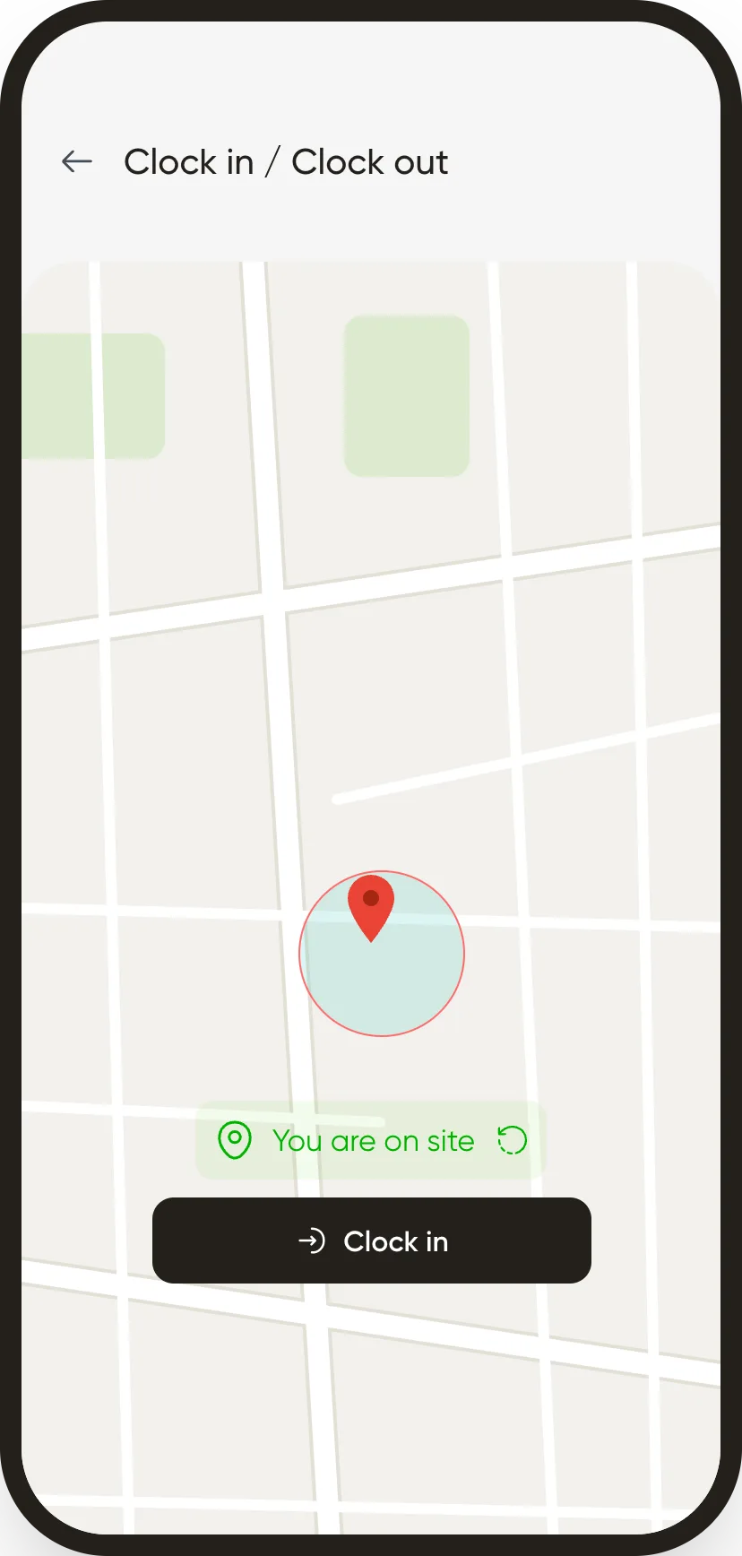Weplanify: I clock in when I arrive on site