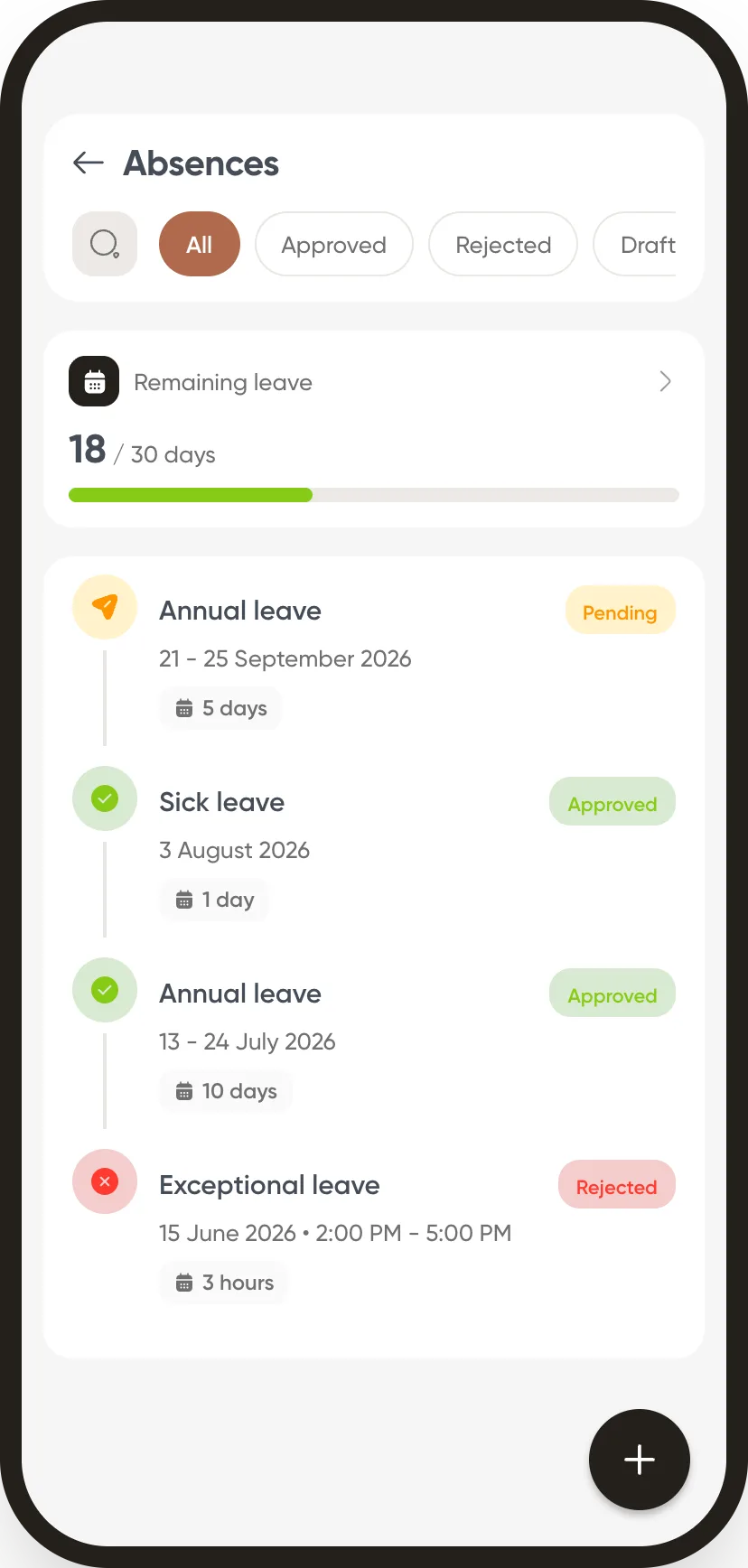 Weplanify: I request leave and track its approval