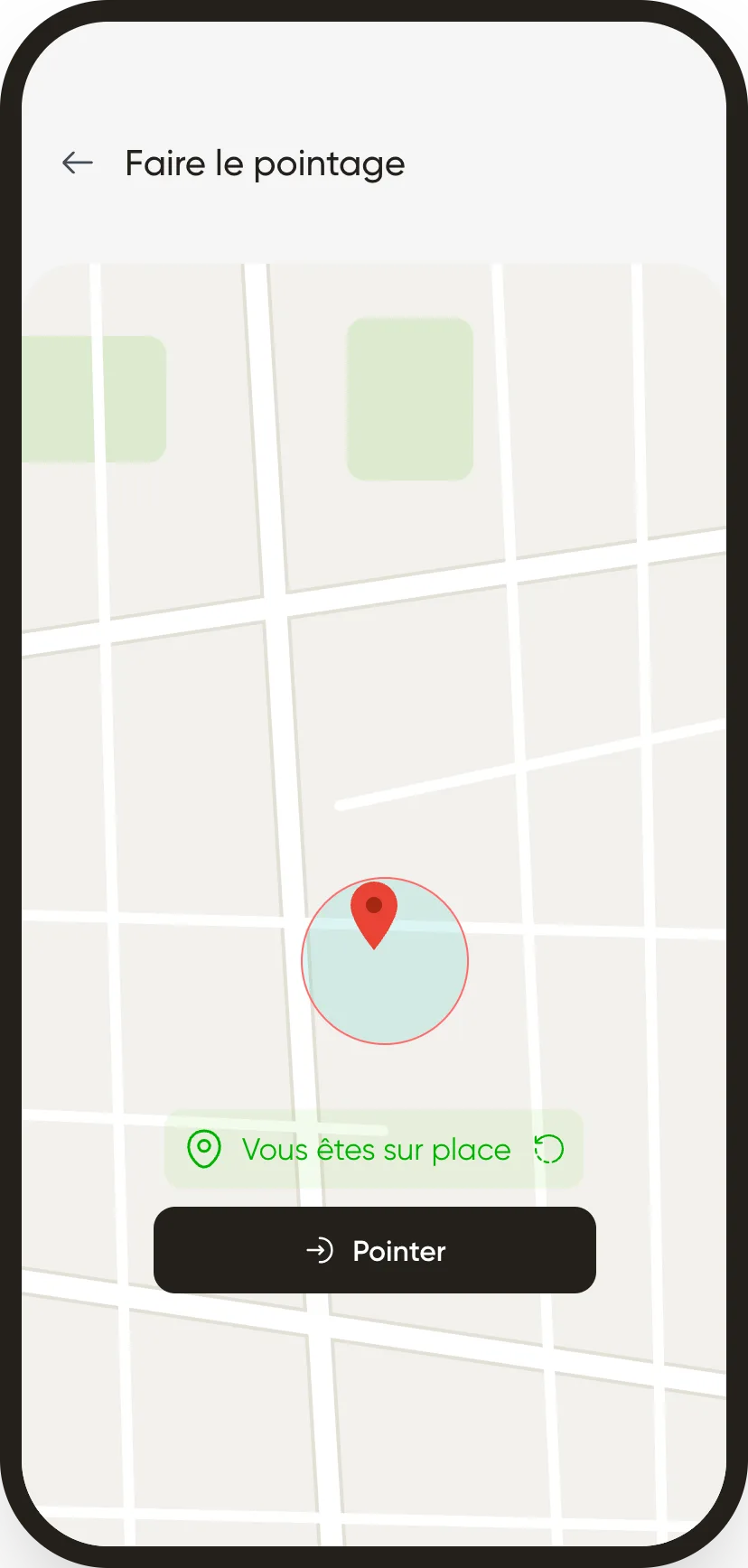 Weplanify : je pointe en arrivant sur mon site