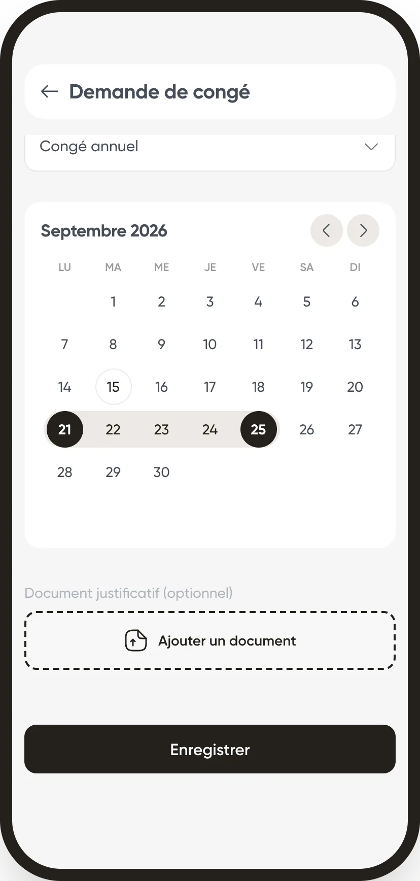 Weplanify : je pose un congé, je&nbsp;suis sa validation