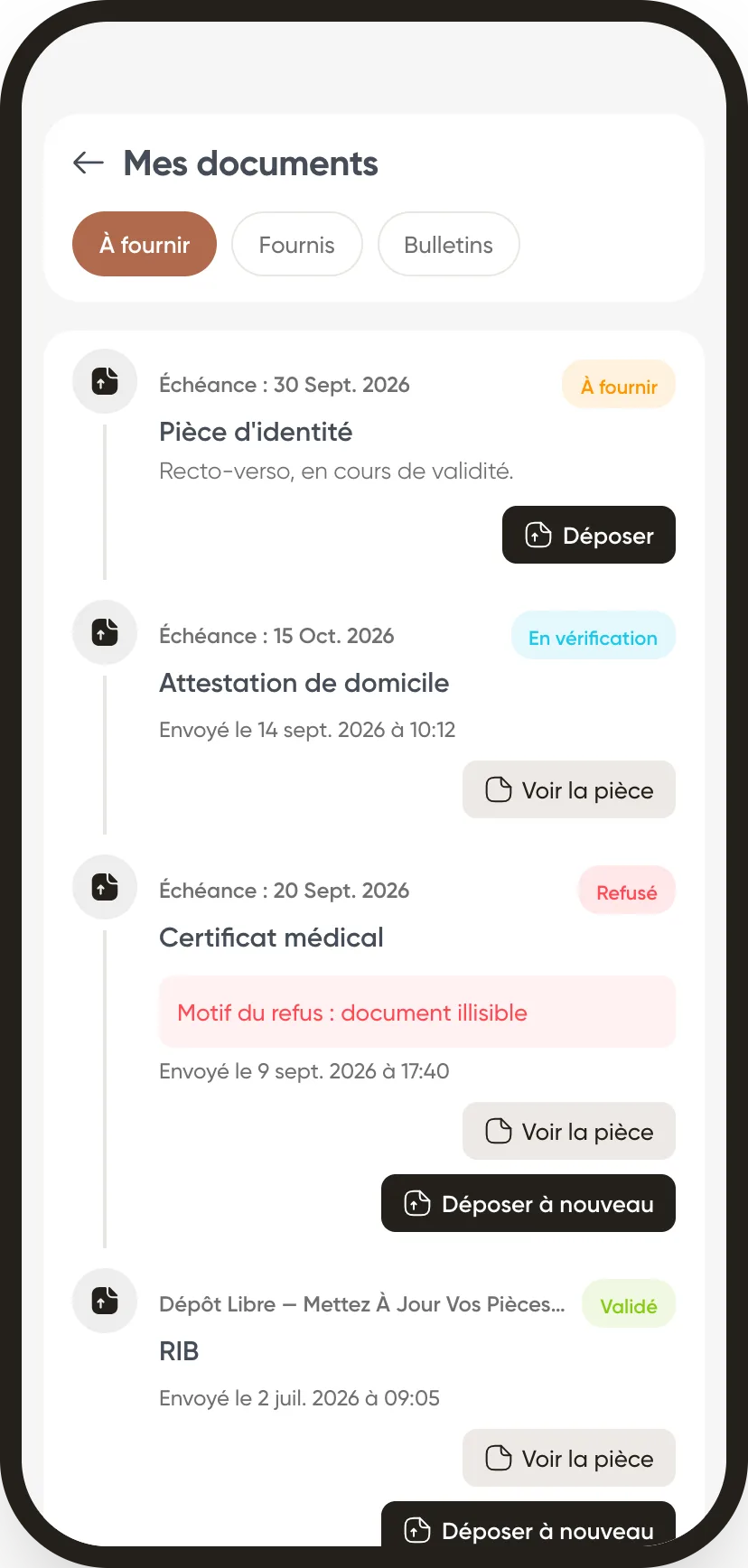 Weplanify : je dépose mes pièces, je&nbsp;retrouve mes bulletins